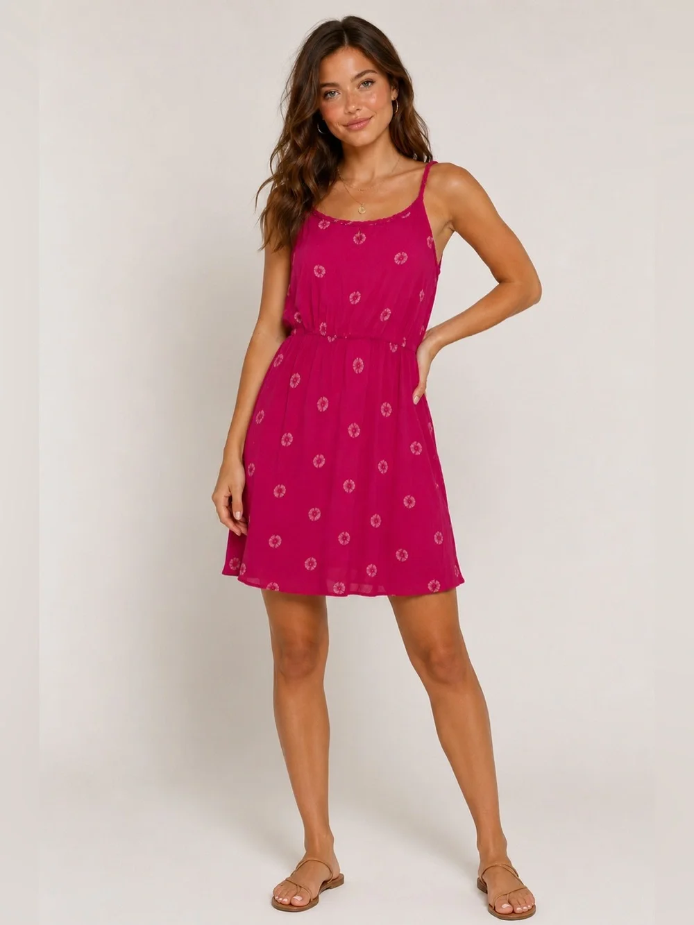 old navy dresses pink Waist-Defined Midi Dress
